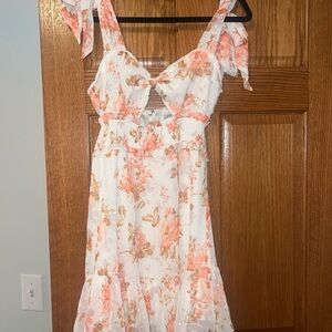 Hello Molly Floral Mini Dress Tie Straps